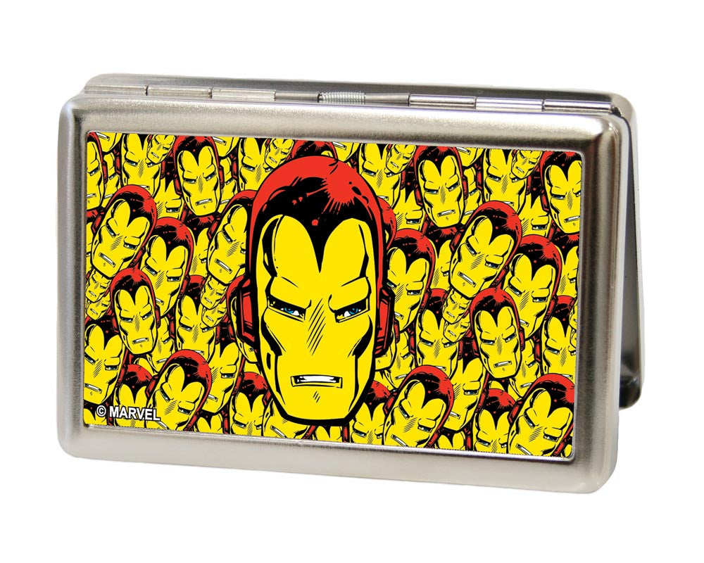 MARVEL COMICS Business Card Holder - LARGE - Iron Man Face CLOSE-UP Stacked FCG