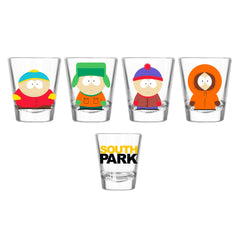South Park Main Characters Poses 4pc. 1.5oz. Mini Glass Set