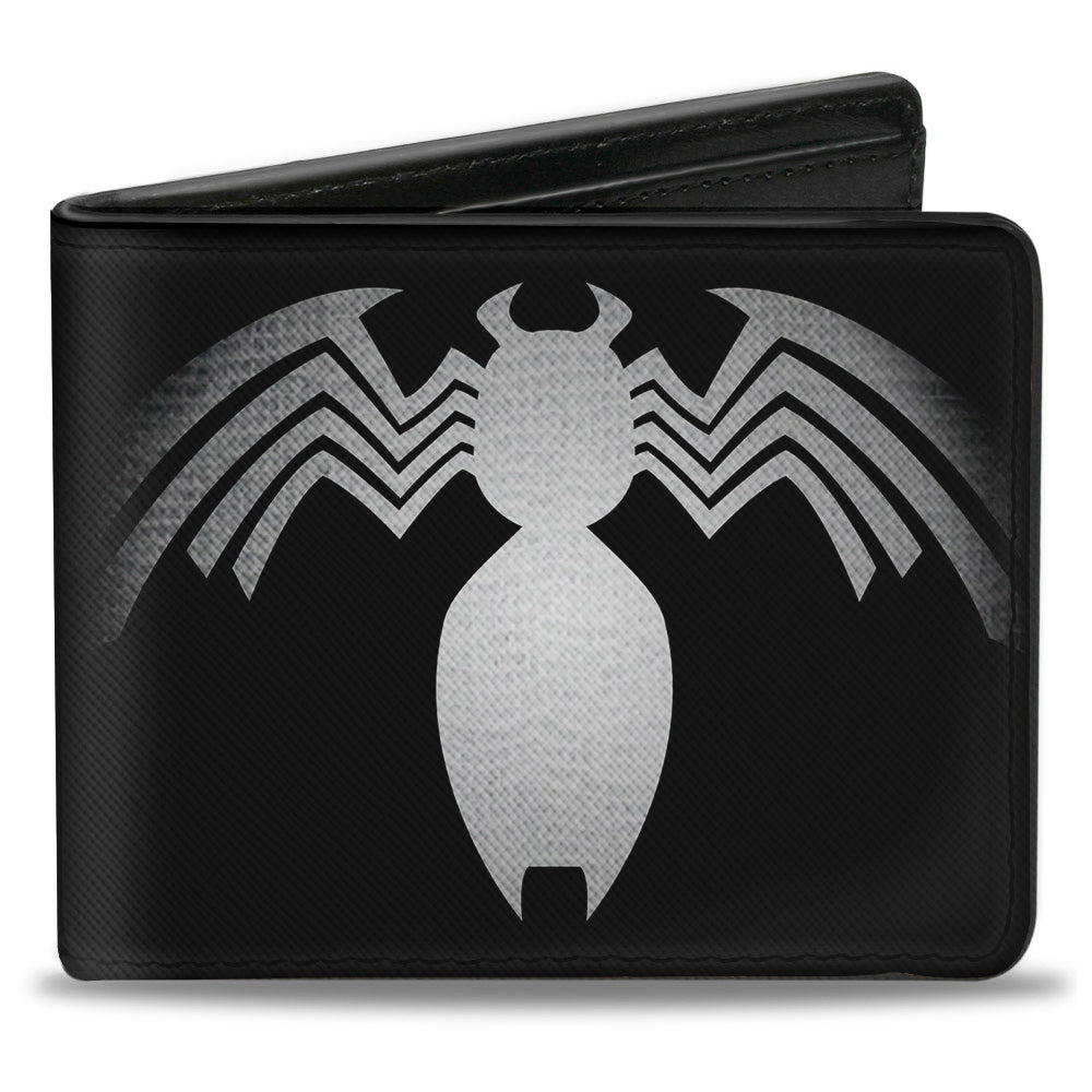 MARVEL UNIVERSE Bi-Fold Wallet - Venom Chest Spider Black White-Gray Fade