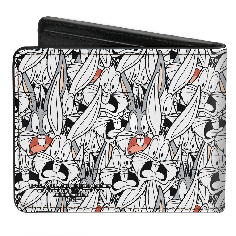 Bi-Fold Wallet - Bugs Bunny Expressions Stacked White Black Gray
