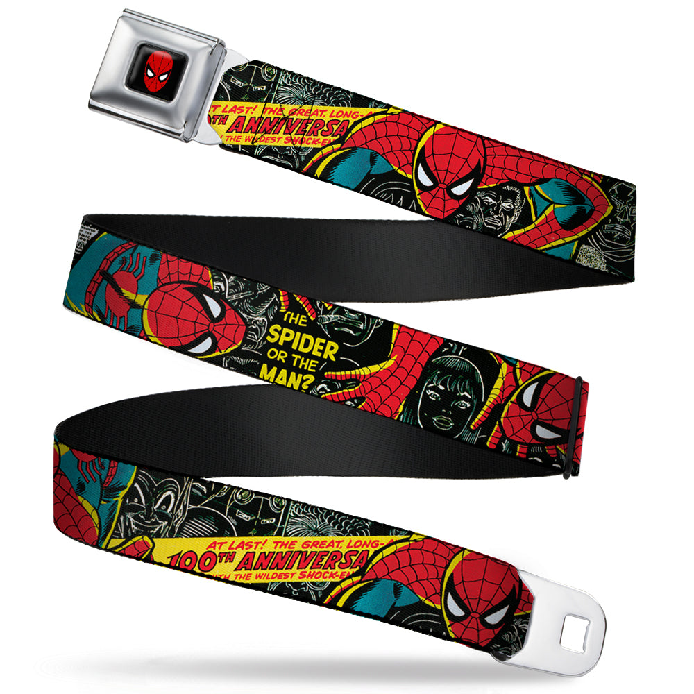 MARVEL UNIVERSE Spider-Man Full Color Seatbelt Belt - THE AMAZING SPIDER-MAN 100th ANNIVERSARY Cover Webbing