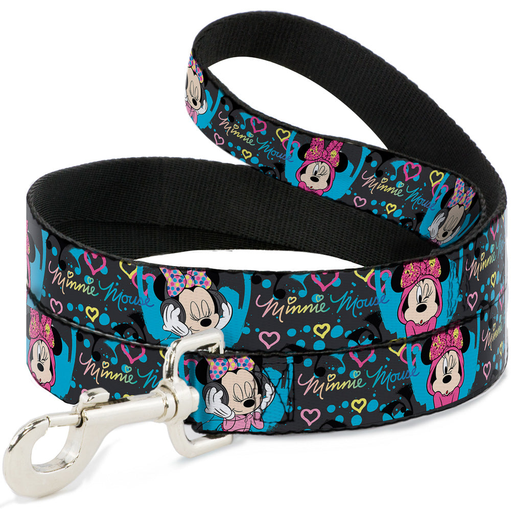 Dog Leash - Minnie Mouse Hoody &amp; Headphone Poses Gray/Multi Color