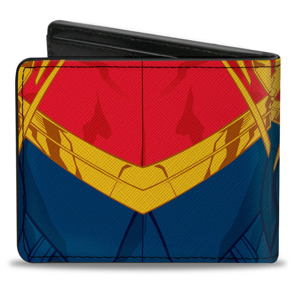 MARVEL AVENGERS Bi-Fold Wallet - Captain Marvel Character Close-Up Front and Back