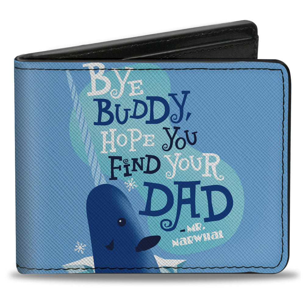 Bi-Fold Wallet - Elf Quote BYE BUDDY MR. NARWAHL Quote Blues White