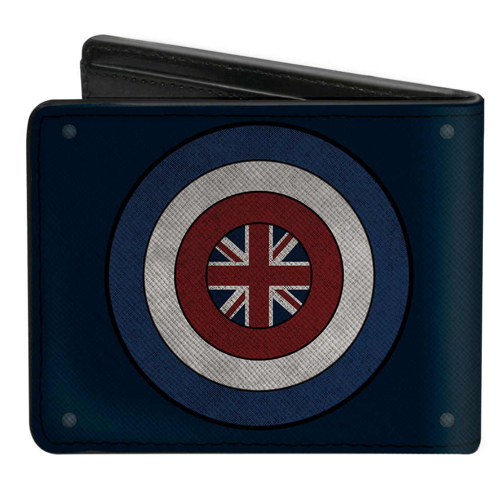 MARVEL STUDIOS WHAT IF? Bi-Fold Wallet - Marvel Studios WHAT IF ? CAPTAIN CARTER Union Jack Pose + Shield Navy White Red