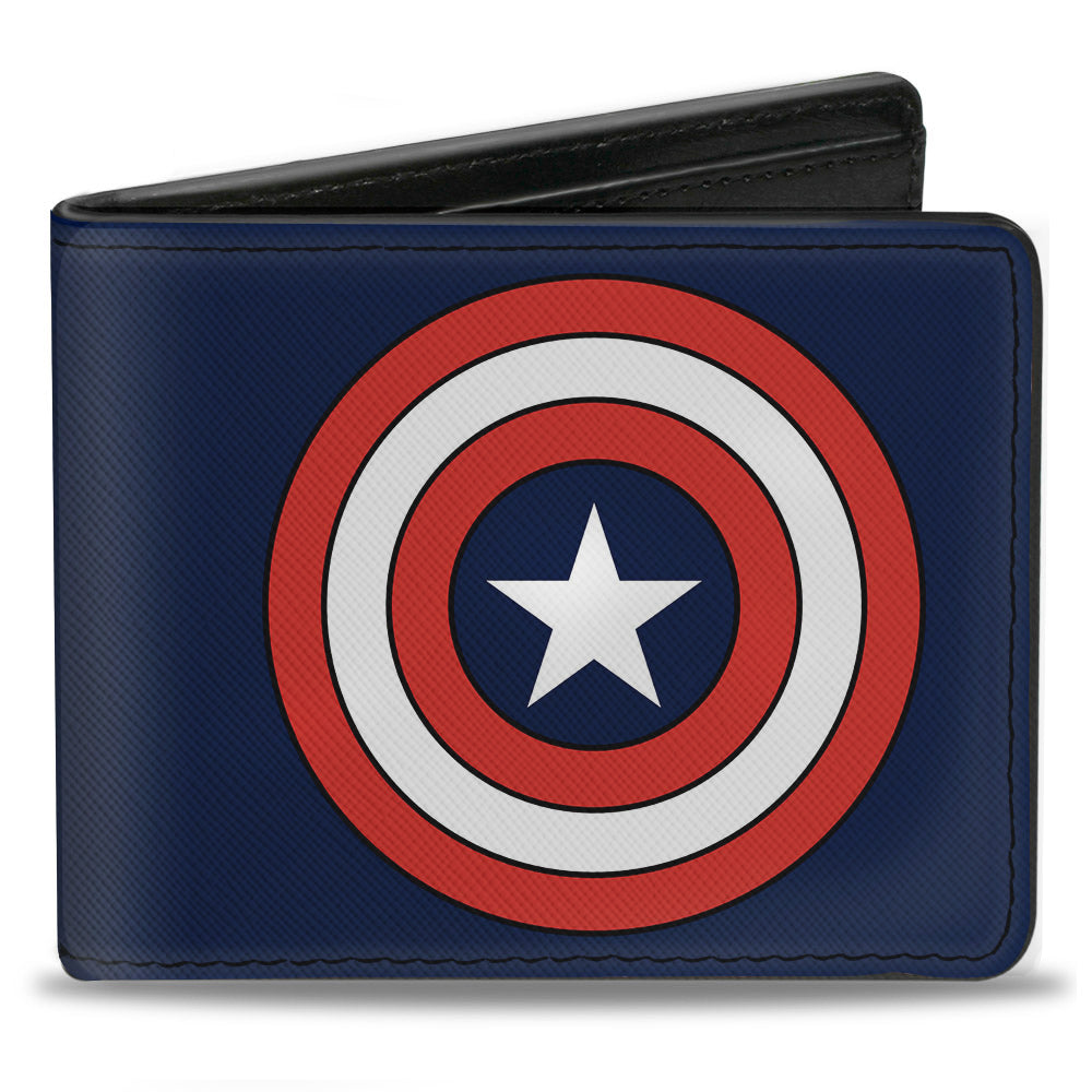 MARVEL COMICS Bi-Fold Wallet - Captain America Shield Navy Red White