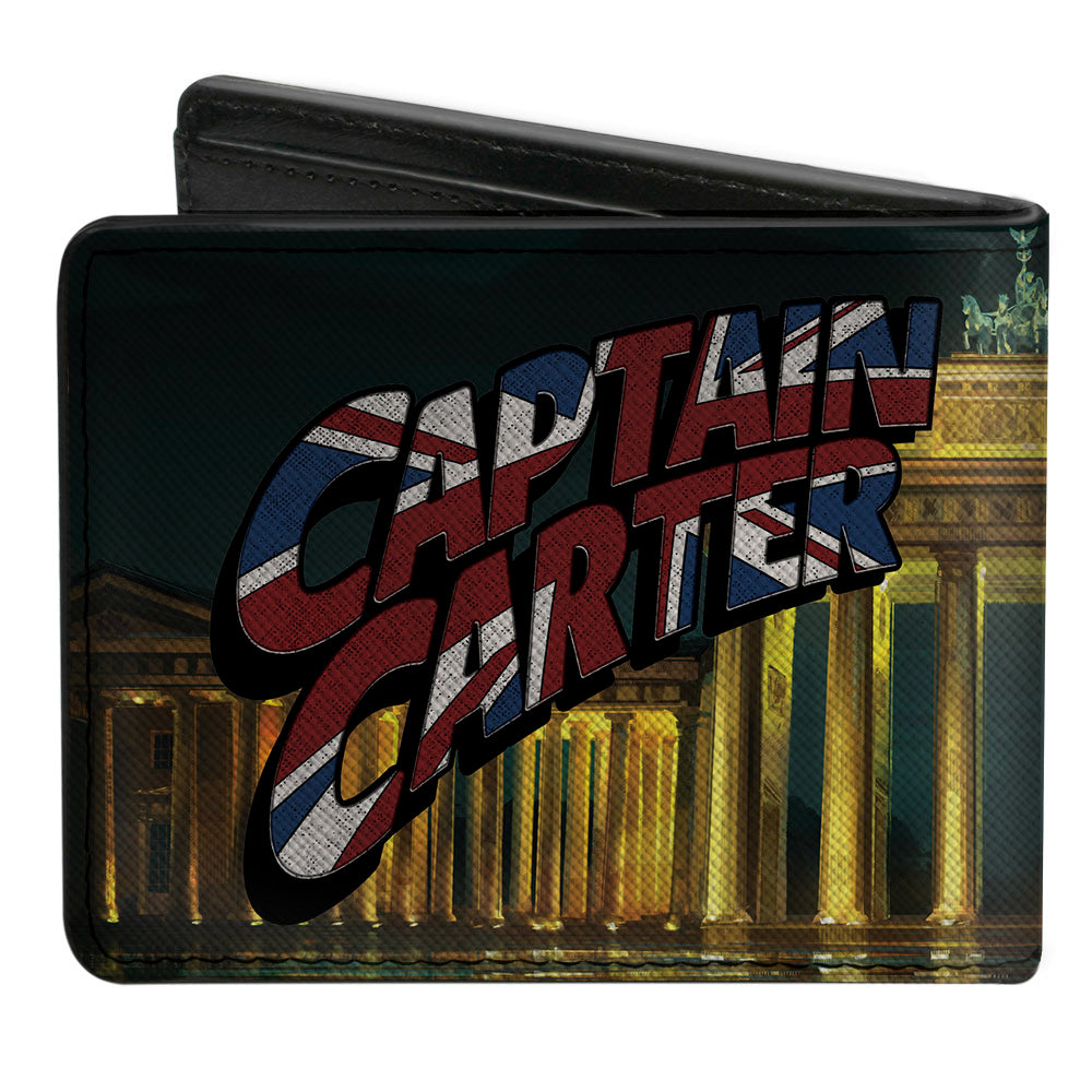MARVEL STUDIOS WHAT IF? Bi-Fold Wallet - Marvel Studios What If ? Captain Carter Shield Pose + Union Jack Text Logo