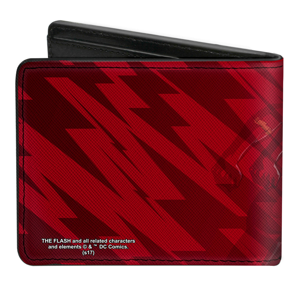 Bi-Fold Wallet - The Flash Running Pose Bolts Trails Reds