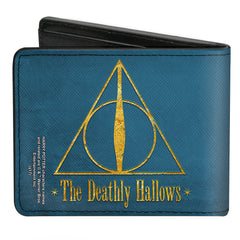 Bi-Fold Wallet - THE DEATHLY HALLOWS Symbol Blue Gold