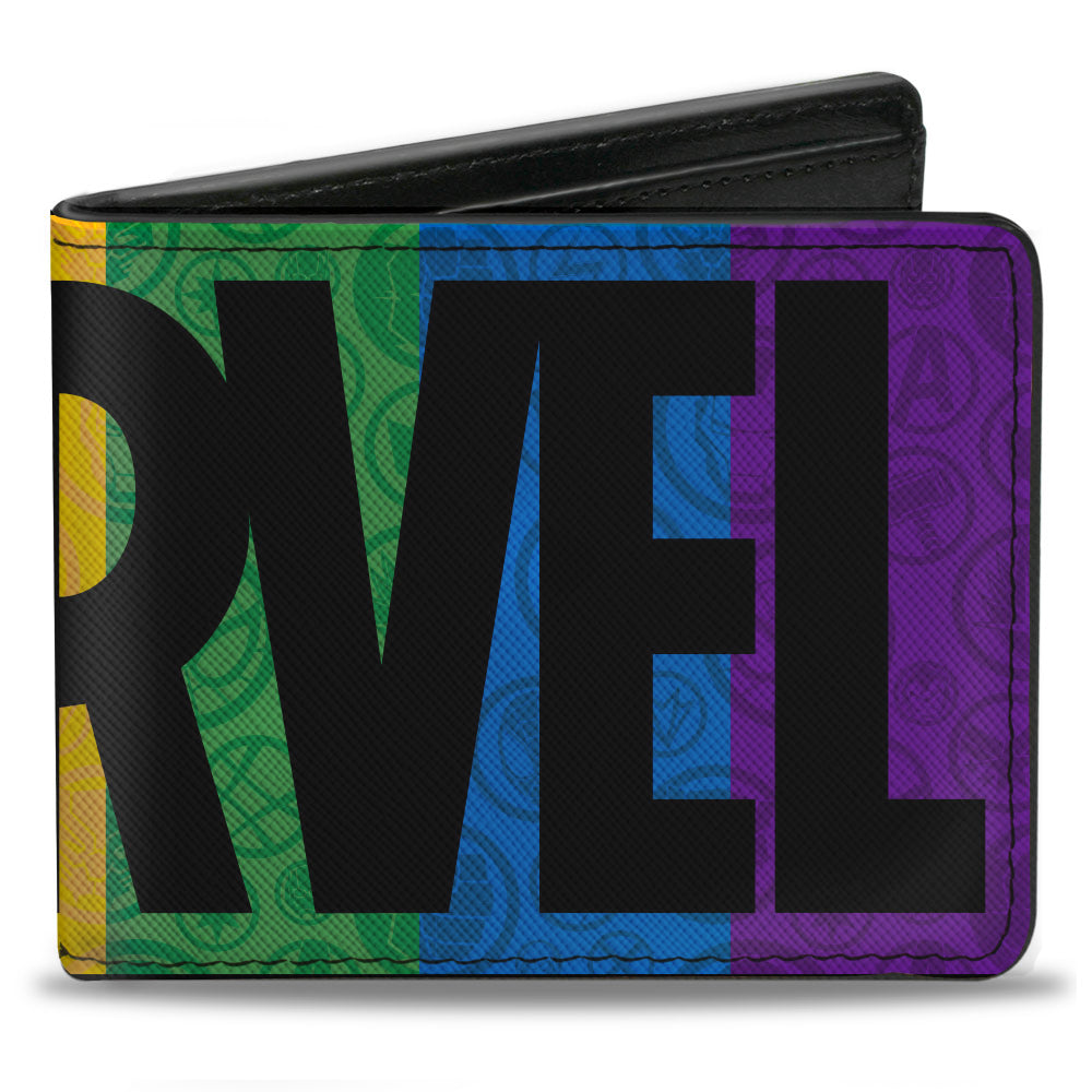 MARVEL UNIVERSE Bi-Fold Wallet - MARVEL Brick Rainbow Black