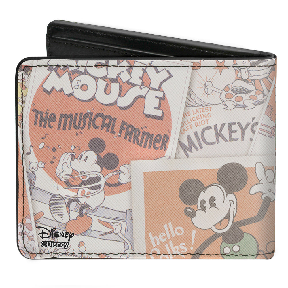 Bi-Fold Wallet - Classic Mickey Sitting Pose CLOSE-UP Stacked Comics