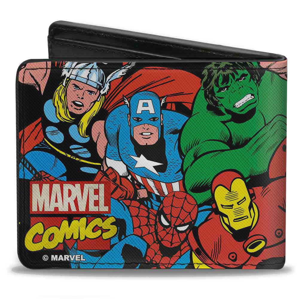 MARVEL COMICS Bi-Fold Wallet - Marvel Comics Characters Stacked Logo