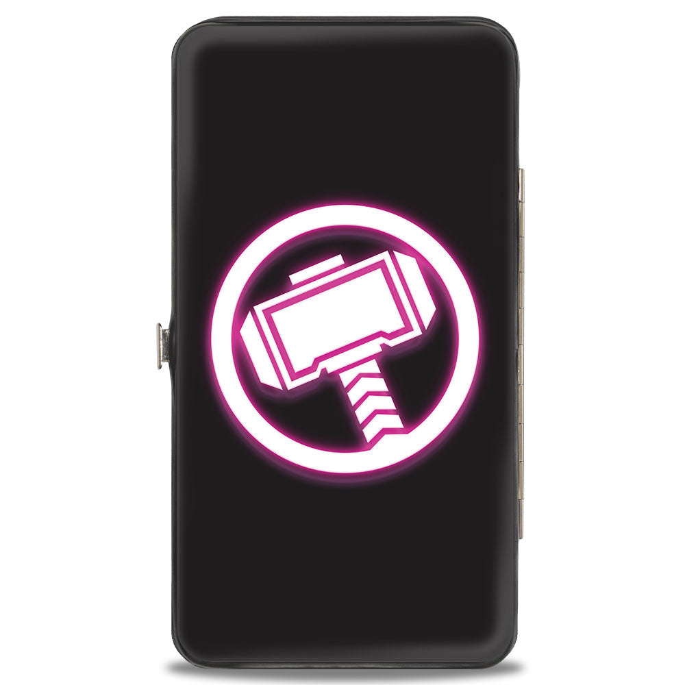 MARVEL STUDIOS WHAT IF Hinged Wallet - Marvel Studios WHAT IF ? PARTY THOR 80&#39;s Neon Hammer Pose + Hammer Icon Black Multi Color