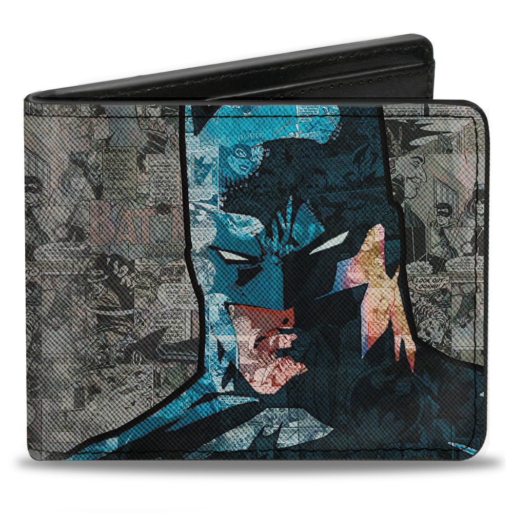 Bi-Fold Wallet - Batman Face Comic Scenes