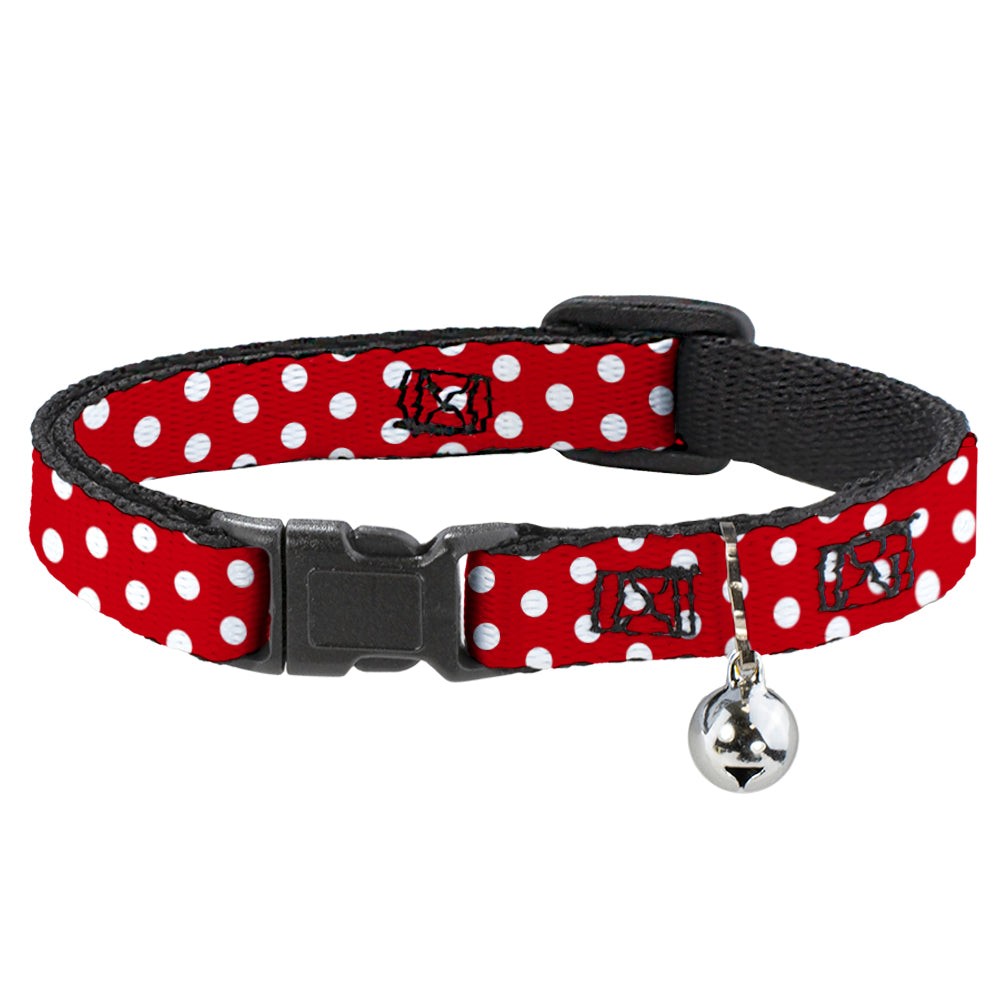 Cat Collar Breakaway - Minnie Mouse Polka Dots Red White