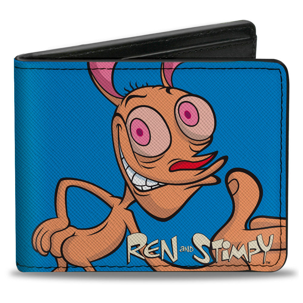 Bi-Fold Wallet - The Ren & Stimpy Show Ren and Stimpy Behind Pose Blue