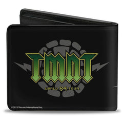 Bi-Fold Wallet - Classic TMNT Group Pose + TMNT WORLD TOUR 84 Black Green