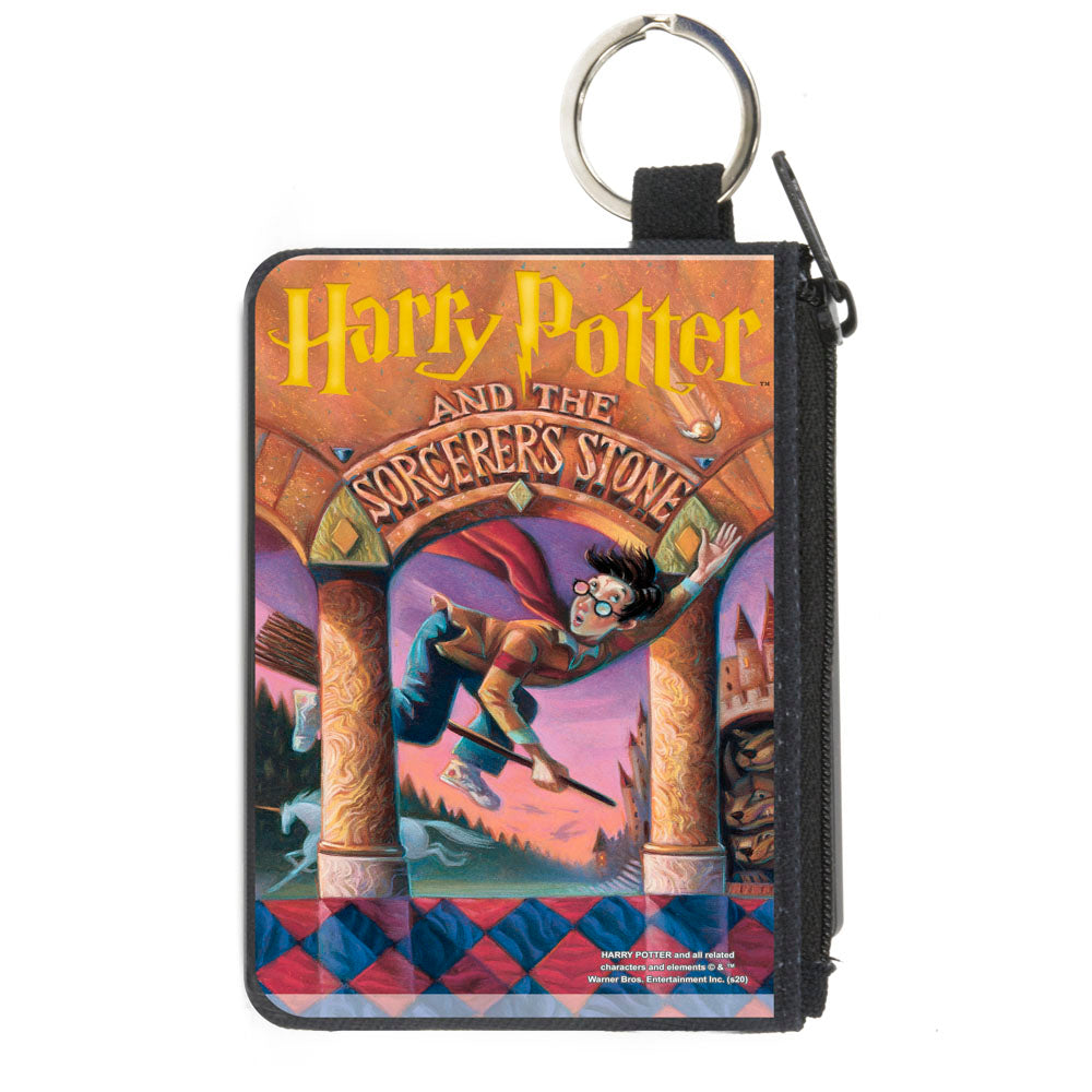 Canvas Zipper Wallet - MINI X-SMALL - Harry Potter and the Sorcerer&#39;s Stone Book Cover Drawing