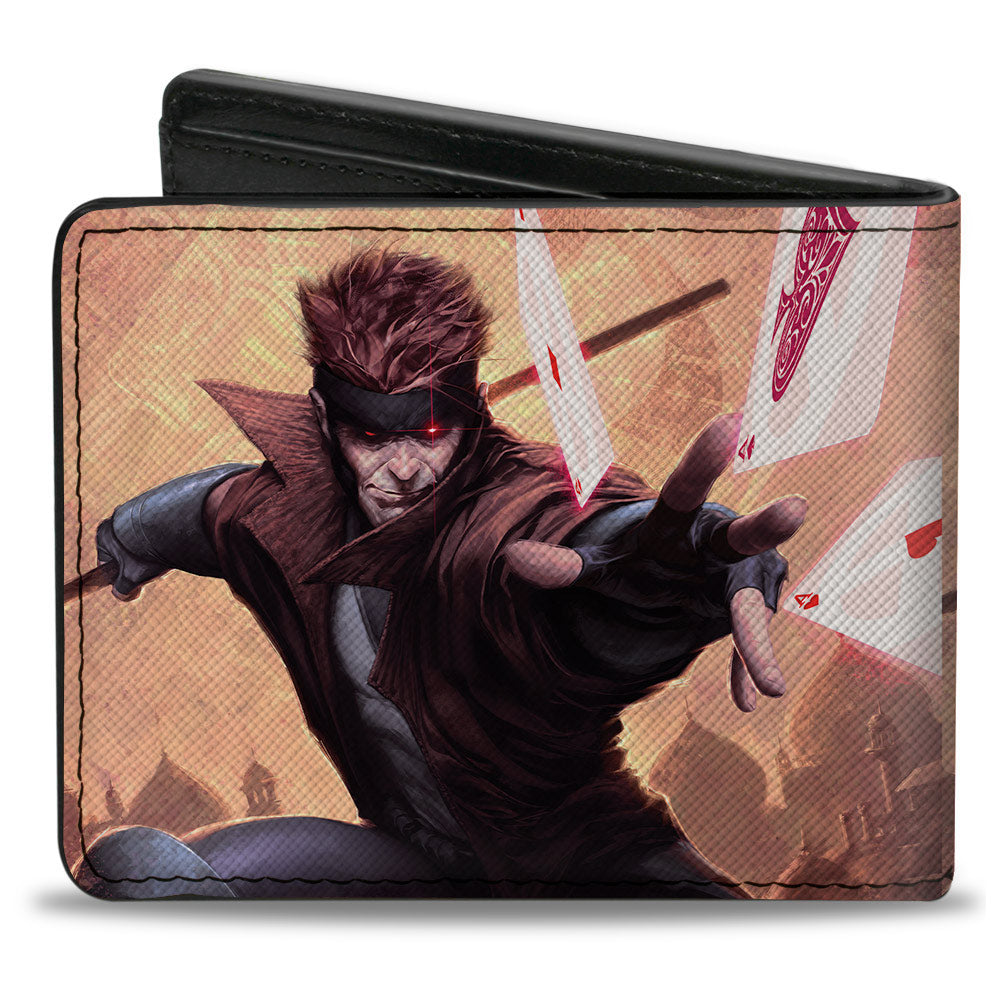 MARVEL X-MEN Bi-Fold Wallet - X-Men Gambit Action Cards Pose Tans