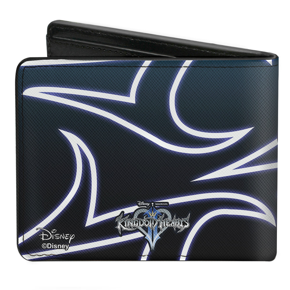Bi-Fold Wallet - Kingdom Hearts II Organization 13 Mickey Final Form Sora Pose Tribal Black White Glow