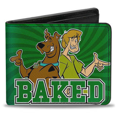 Bi-Fold Wallet - Scooby & Shaggy BAKED Rays Swirl Greens