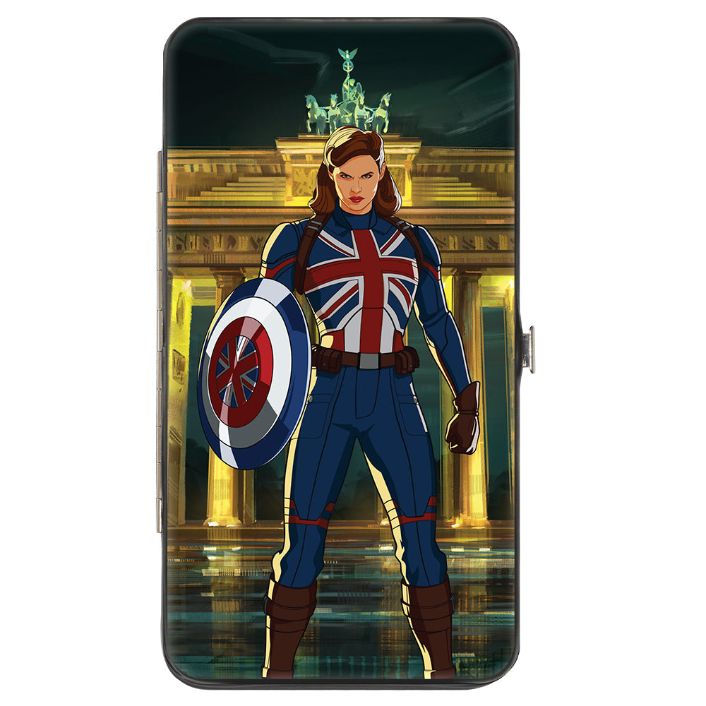 MARVEL STUDIOS WHAT IF Hinged Wallet - Marvel Studios What If ? Captain Carter Shield Pose + Shield Logo