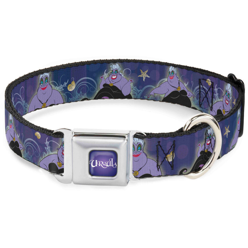 URSULA Full Color Purple-Fade/White Seatbelt Buckle Collar - Ursula 4-Poses/Shells/Ivy/Bubbles Purples/Blues