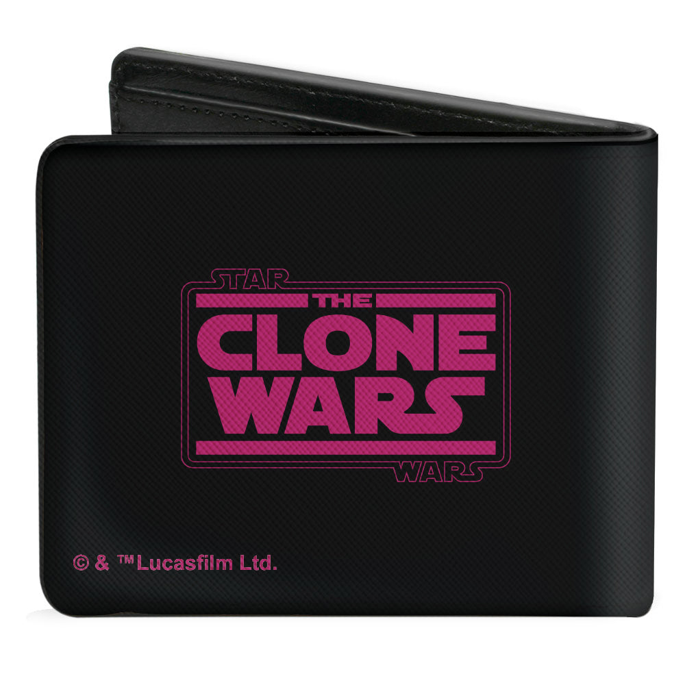 Bi-Fold Wallet - Star Wars The Clone Wars AHSOKA Pose + Logo Black Pink