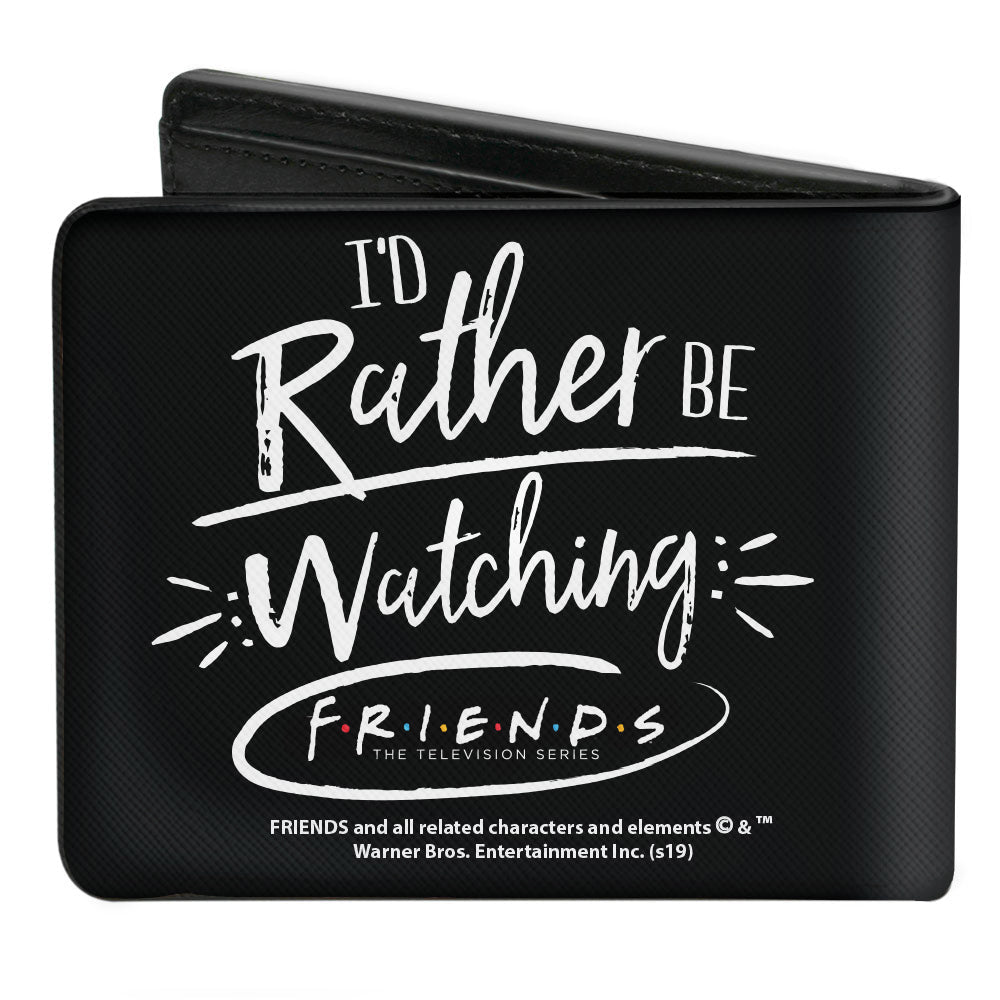 Bi-Fold Wallet - Friends I'D RATHER BE WATCHING FRIEND THE TELEVISION SERIES Black White Multi Color