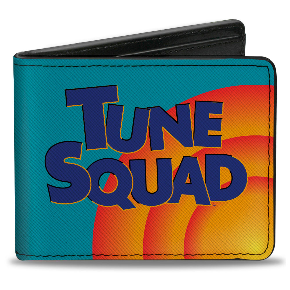 Bi-Fold Wallet - Space Jam 2 TUNE SQUAD Logo Turquoise Oranges Blue