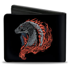 Bi-Fold Wallet - House of the Dragon Flames Black Reds Grays