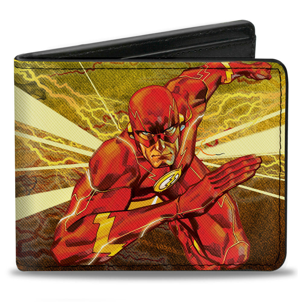 Bi-Fold Wallet - The Flash Rebirth Running Action Pose Rays Yellows Reds