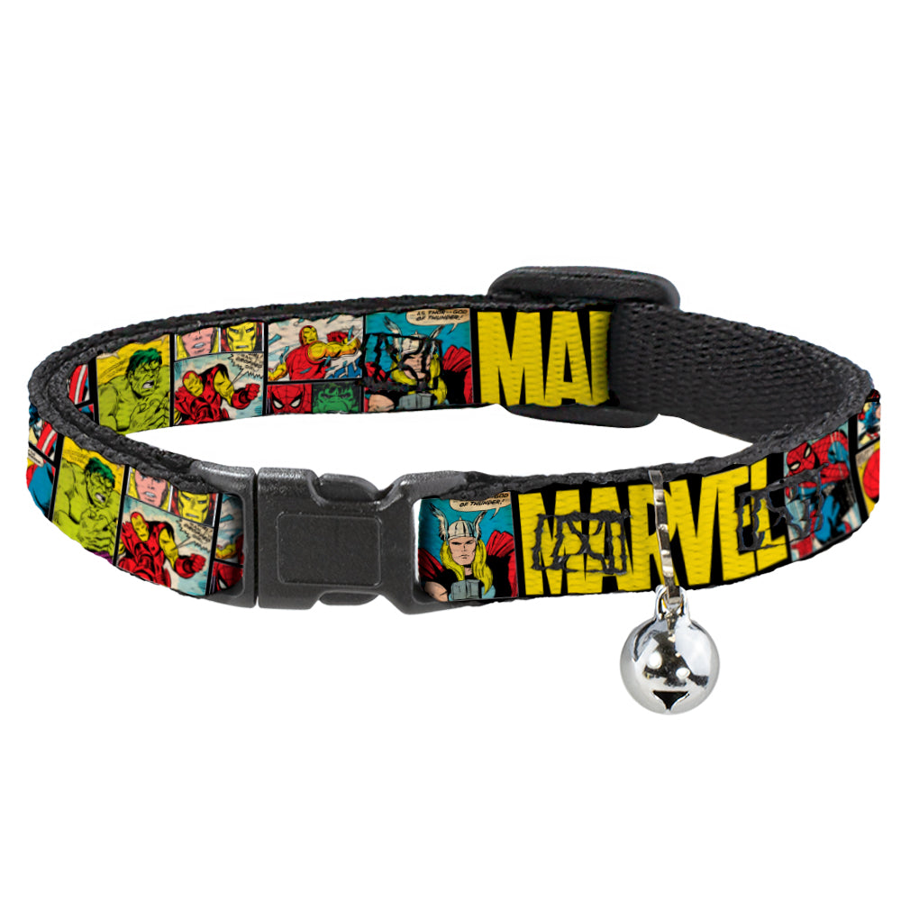 MARVEL COMICS Cat Collar Breakaway - MARVEL Retro Comic Panels Black Yellow