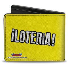 Bi-Fold Wallet - Loteria EL BARRIL Barrel + LOTERIA Quote Yellow