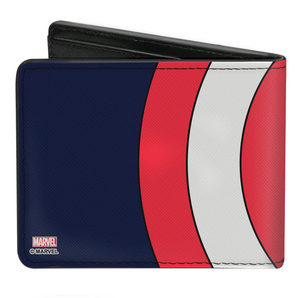 MARVEL AVENGERS Bi-Fold Wallet - Captain America CLOSE-UP Shield Navy Red White