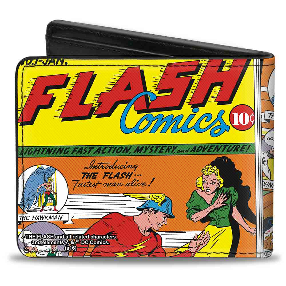 Bi-Fold Wallet - Classic FLASH COMICS Issue #1 Introducing Flash Cover Pose