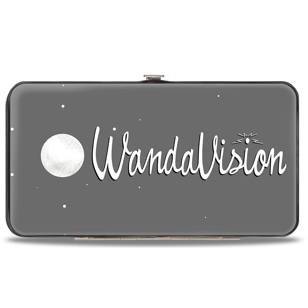 MARVEL STUDIOS WANDAVISION Hinged Wallet - WANDAVISION Cartoon Wanda and Vision Flying Pose + Logo Grays