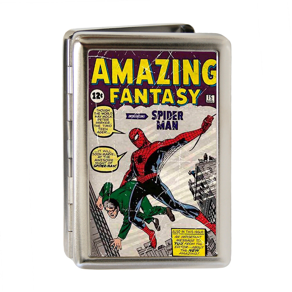 MARVEL COMICS Business Card Holder - LARGE - Spider-Man Carrying Man Amazing Fantasy #15 Comic Book Cover FCG