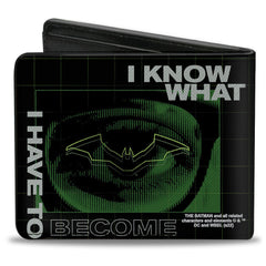 Bi-Fold Wallet - The Batman Movie Riddler I KNOW WHAT I HAVE TO BECOME Black Green White