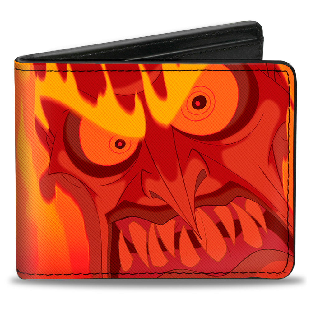 Bi-Fold Wallet - Hades Fiery Face CLOSE-UP Reds Oranges
