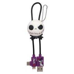 Nightmare Before Christmas Jack Skellington USB Charging Cable with Type C and Micro USB Attachments