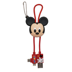 Disney Mickey Mouse USB Charging Cable with Type C and Micro USB Attachments