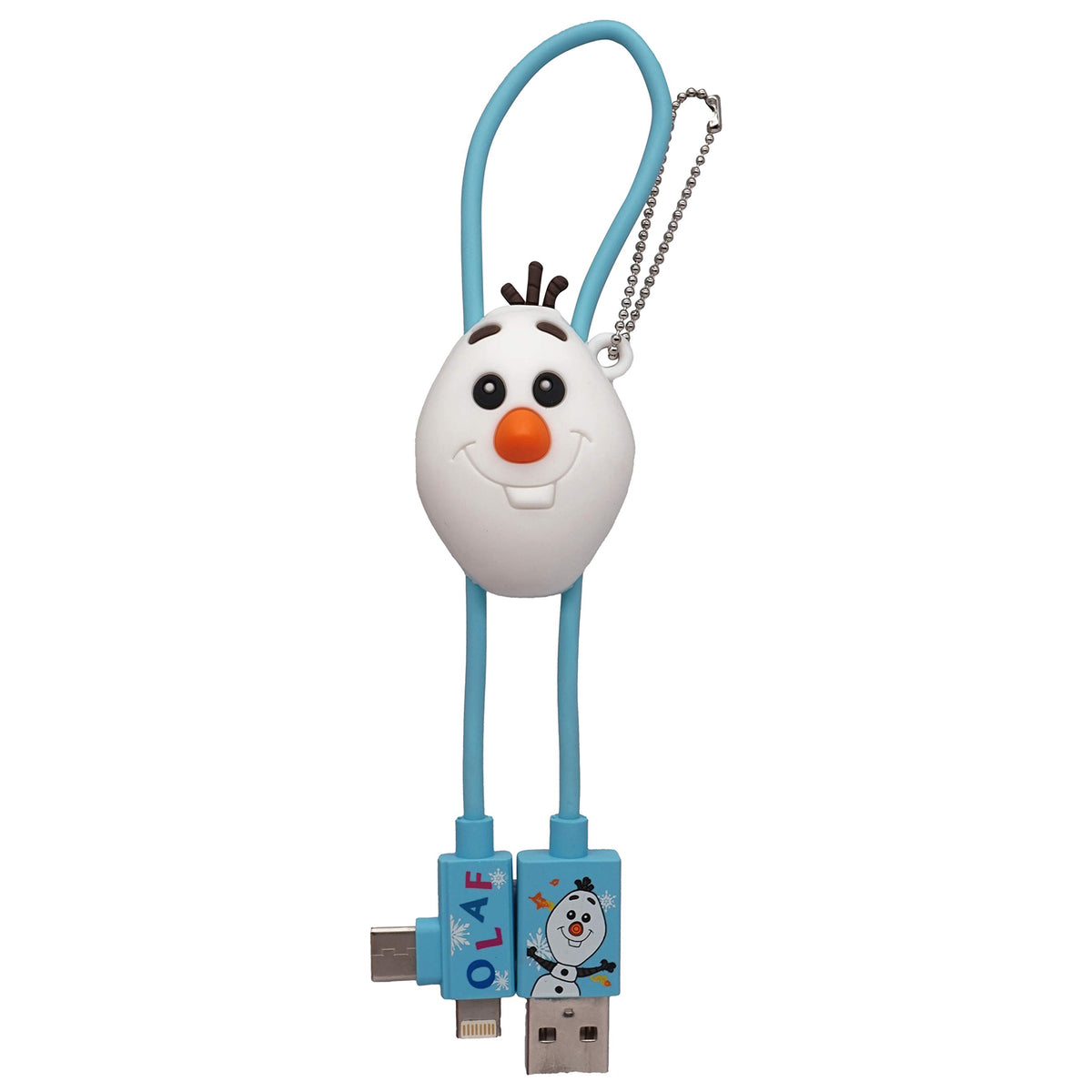 Disney Frozen Olaf USB Charging Cable with Type C and Micro USB Attachments