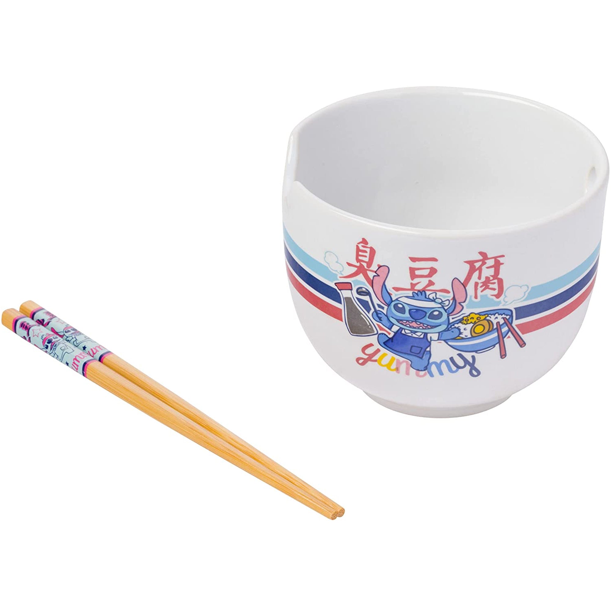 Disney Lilo and Stitch Stitch Ramen Bowl with Chopsticks