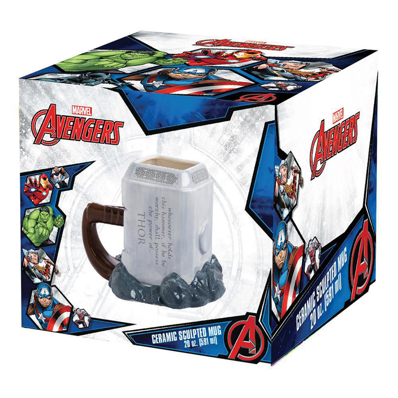 Marvel Avengers Thor Mjolnir 20oz Sculpted Ceramic Mug