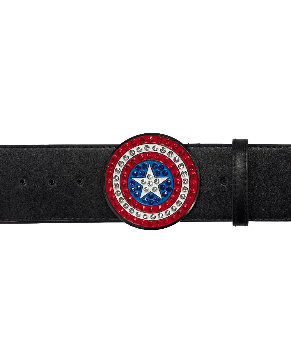 Marvel Captain America Shield with Rhinestones Cast 2.75&quot; Belt - FINAL SALE