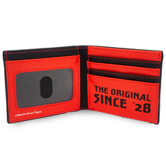 Rubber Wallet - Mickey Mouse Eyes + KEEP ROLLIN MICKEY Text Textured Checker Red/Black/White