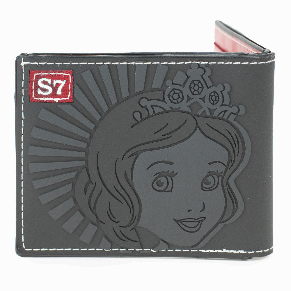 Rubber Wallet - Snow White Poisoned Apple + Face/Text Badge Black/Red/Turquoise