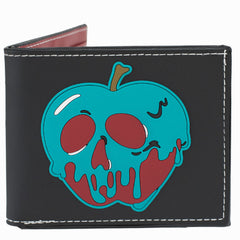 Rubber Wallet - Snow White Poisoned Apple + Face/Text Badge Black/Red/Turquoise