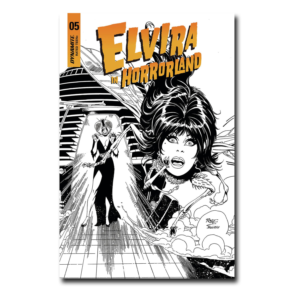 Elvira in Horrorland #5 1:15 Cover F ROYLE B&W FINALSALE